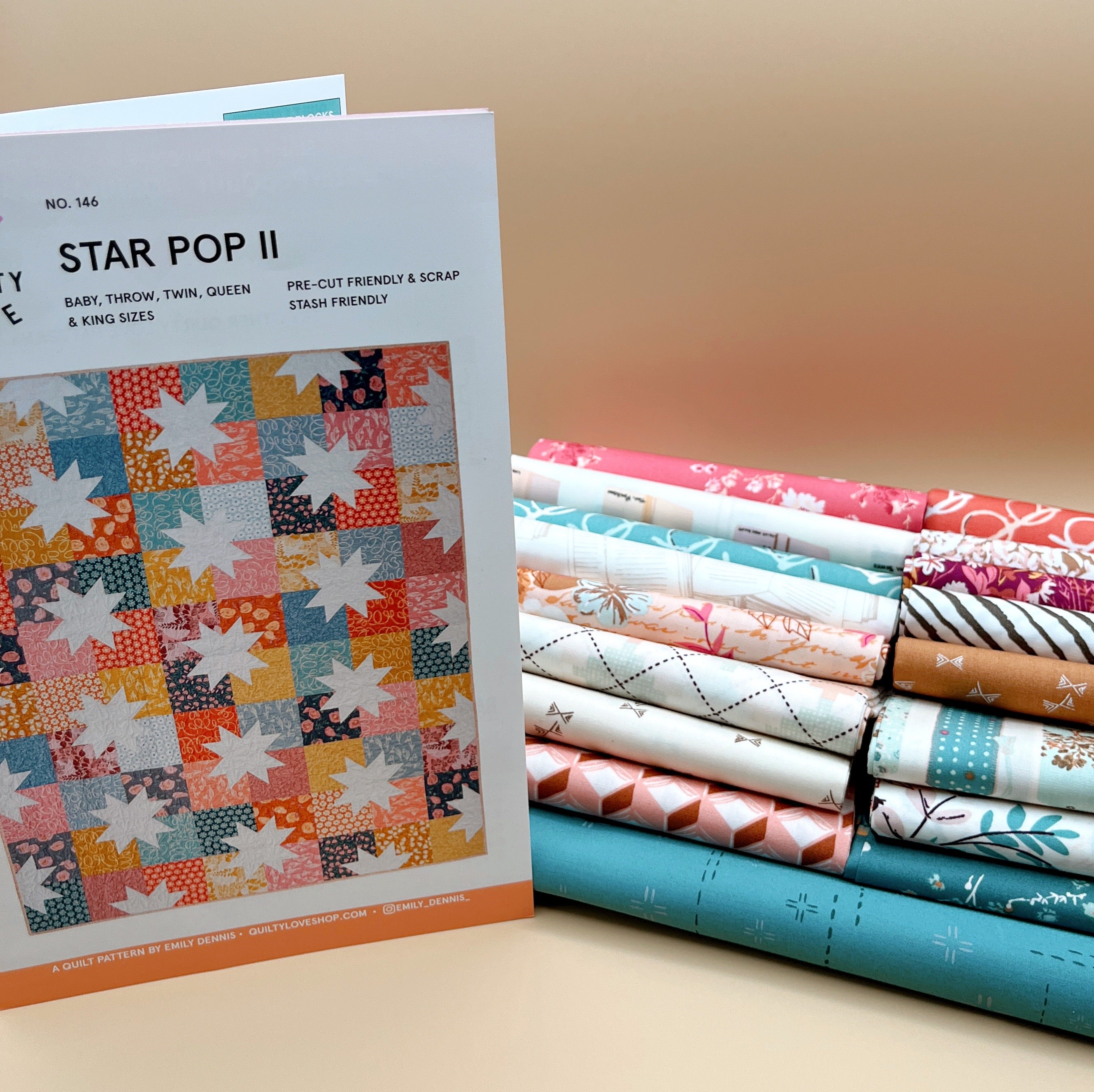 Star Pop IIQuilt Kit with Bookish Collection from Sharon Holland for Art Gallery Fabrics
