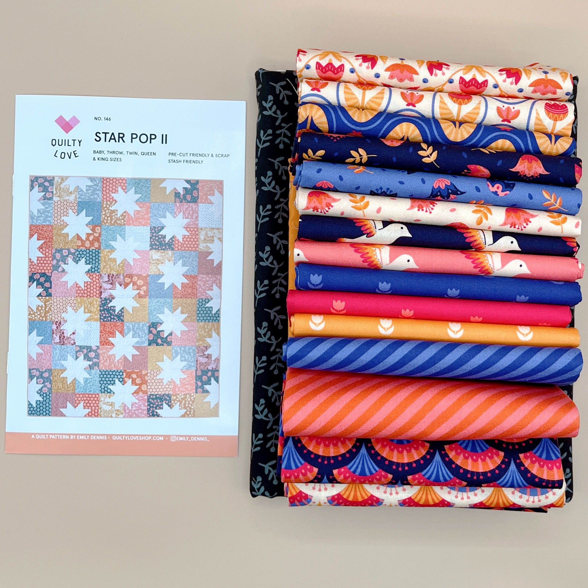 Blooming Gardens Quilt Kit with Star Pop II Pattern