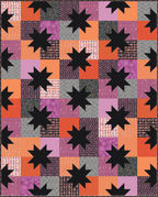 Mockup of Star Pop II pattern by Quilty Love featuring the Enshadow fabric collection from Katarina Roccella for Art Gallery Fabrics