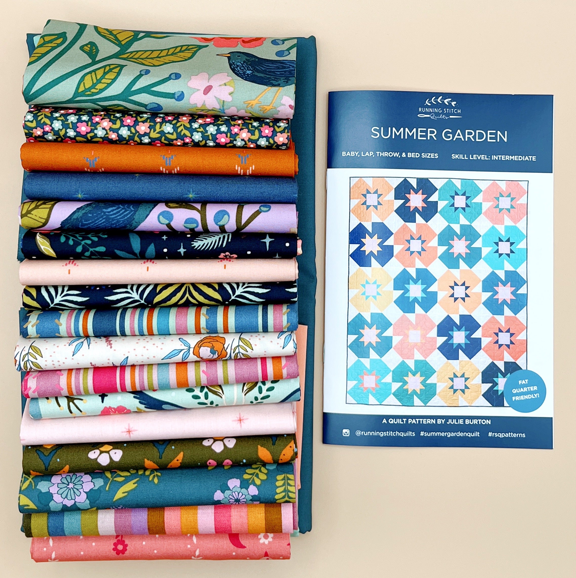SUMMER GARDEN WITH STARLING COLLECTION QUILT KIT FOR INTERMEDIATE QUILTERS