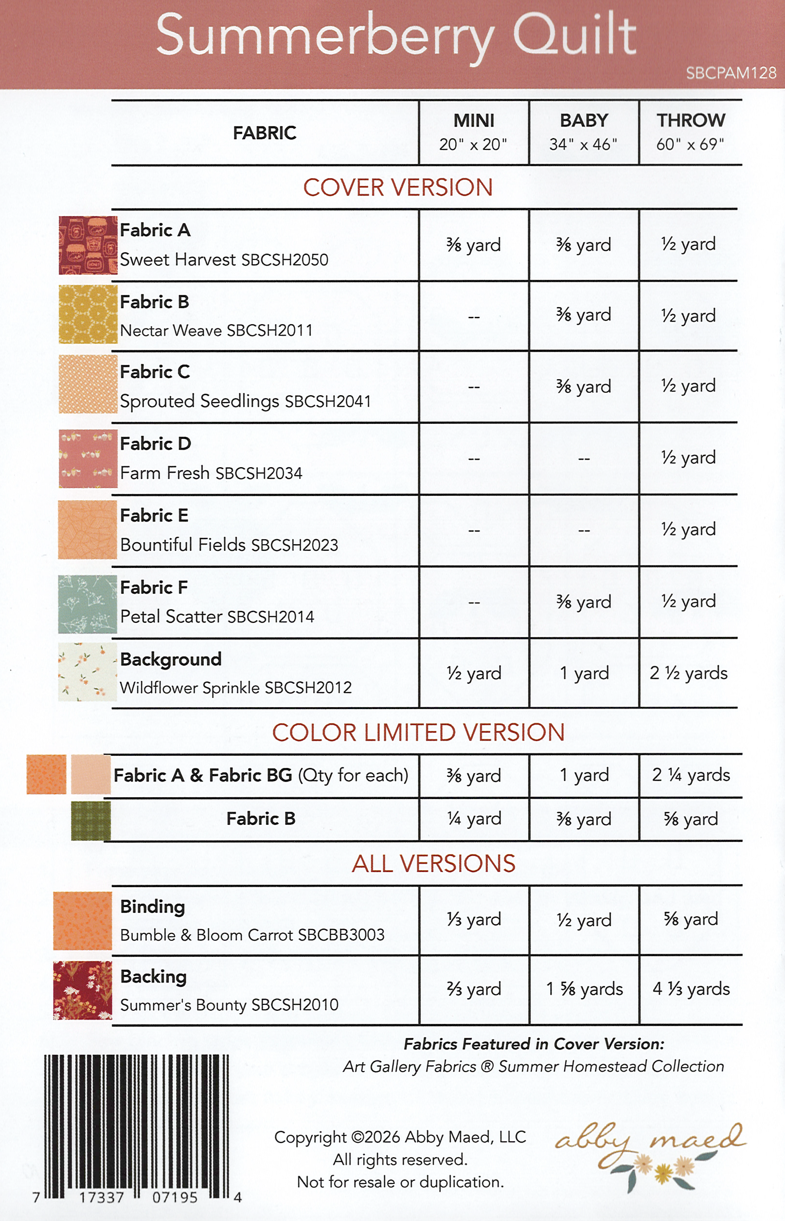 Summerberry Quilt Pattern by Abby Luchsinger