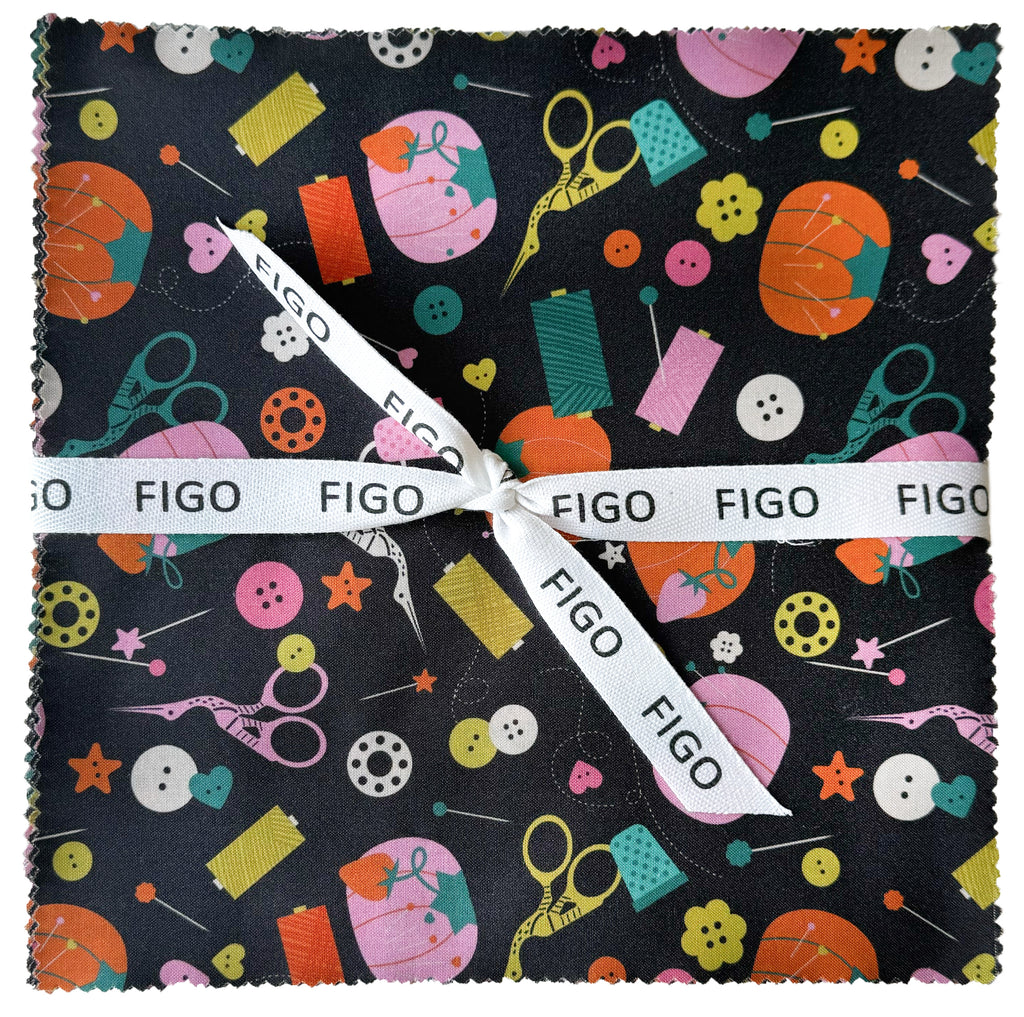 10" Square Quilt Fabric from Bits and Bobs by Sarah Hearts for FIGO Fabrics