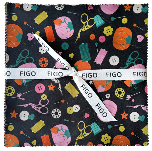 10" Square Quilt Fabric from Bits and Bobs by Sarah Hearts for FIGO Fabrics