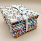 Tilda Fat 8th Bundle 10 pieces vintage prints Cream & Gold
