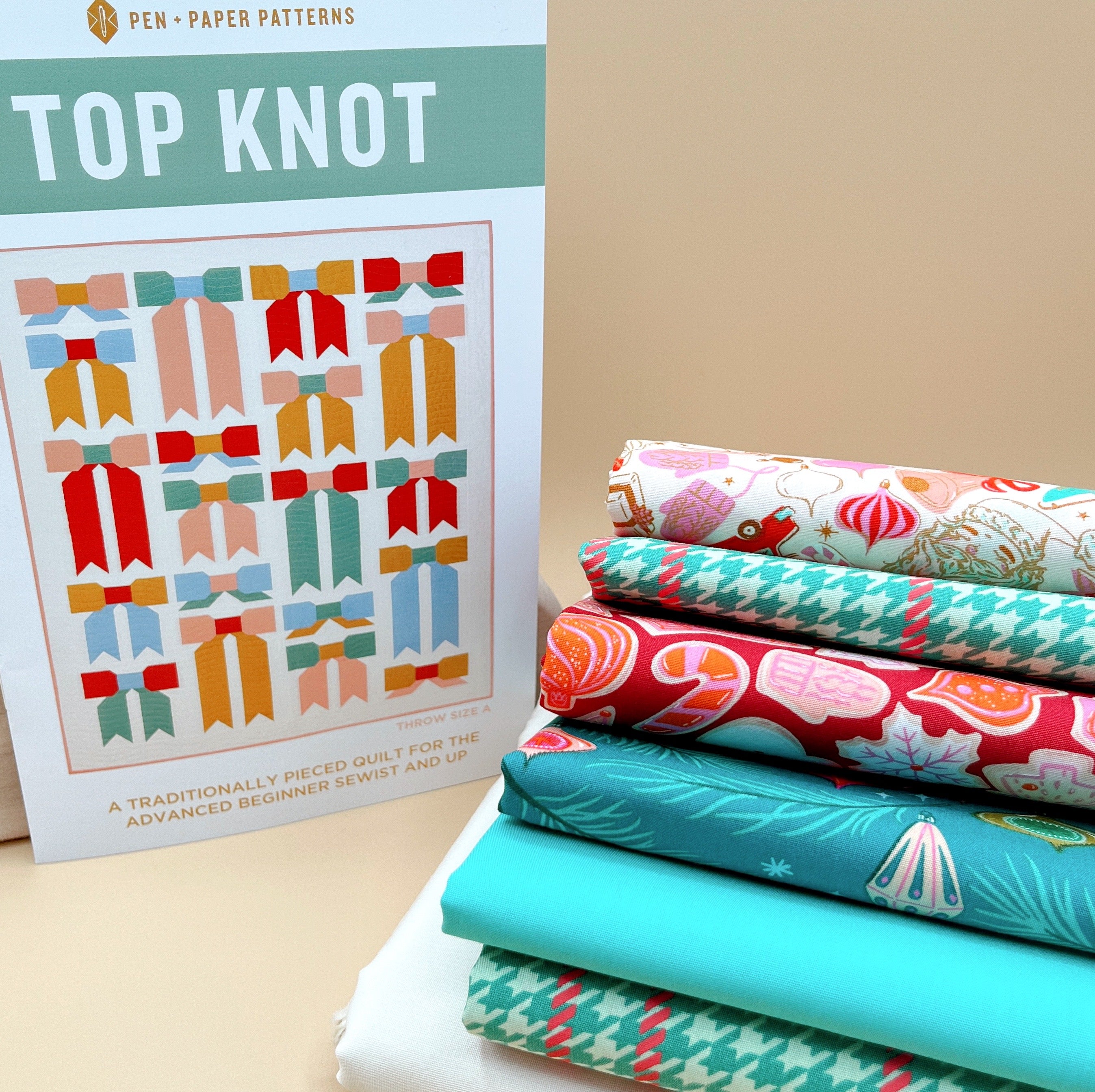 Top Knot Quilt Kit – Christmas in Color by Art Gallery Fabrics (Throw A)