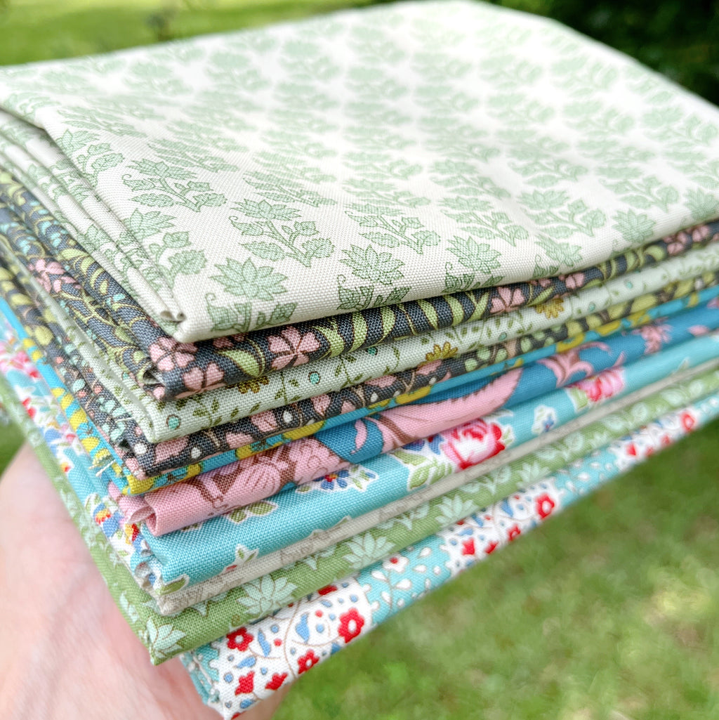 Tilda Fat Quarter Bundle Blue & Green 10 piece