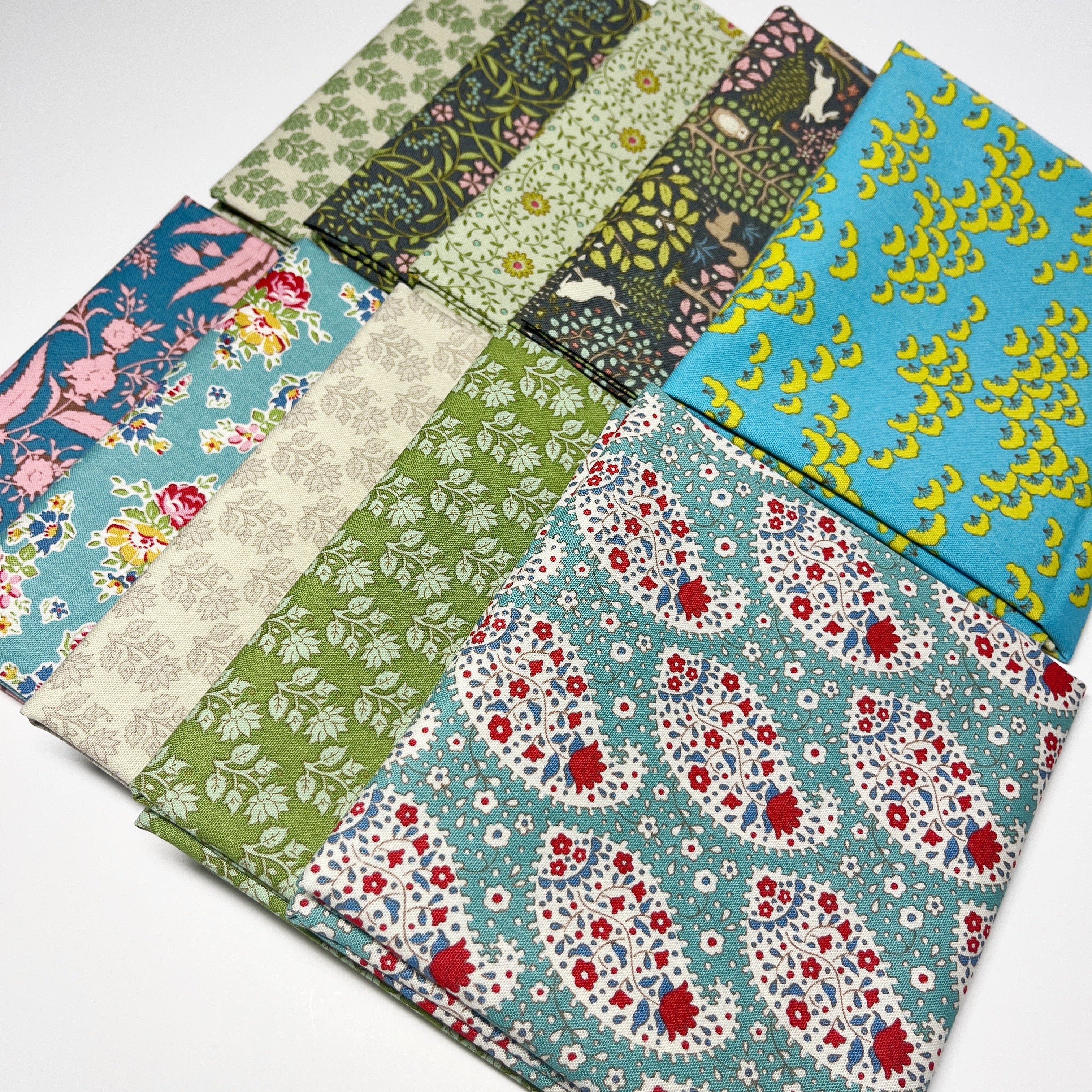 Vintage Tilda Fat Quarter Bundle 10pc green