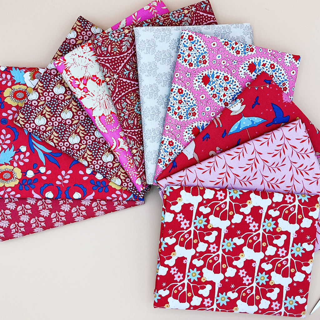 Vintage Tilda Scrappy Red & Pink Fat Quarter Bundle Collection