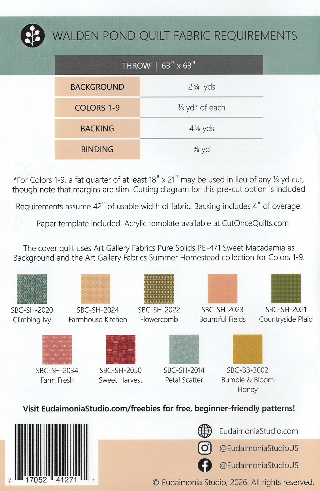 Walden Pond Quilt Pattern by Brooke Shankland