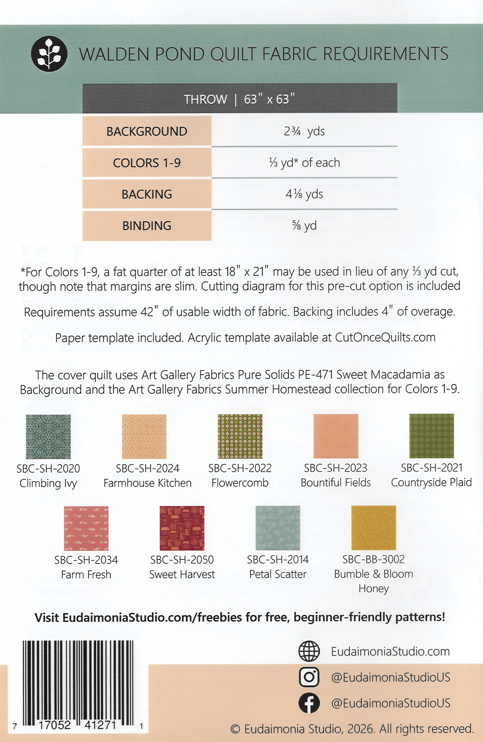 Walden Pond Quilt Pattern by Brooke Shankland