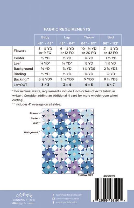 Fabric Requirements for Winter Garden Quilt Pattern by Running Stitches Quilts