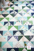Patchwork Flying Geese Quilt Pattern by Quilty Love | Stash Buster Quilt Pattern
