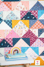 Patchwork Flying Geese Quilt Pattern by Quilty Love | Stash Buster Quilt Pattern