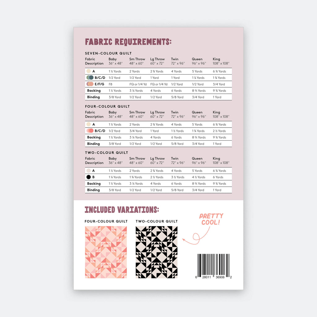 Fabric Requirements for Birds Hill Quilt Pattern by The Blanket Statement Co