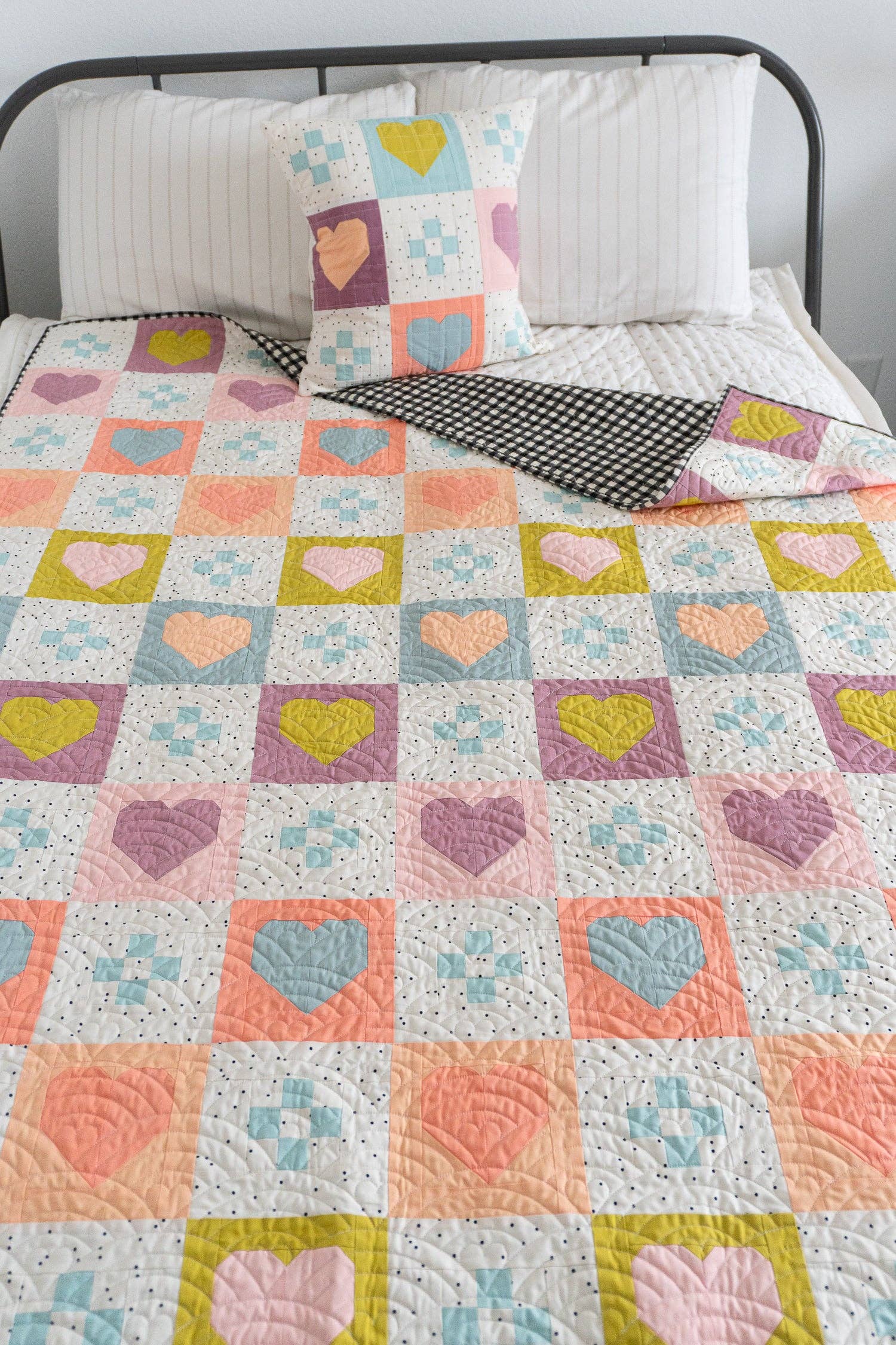 Cozy Checkered Hearts Quilt Pattern by Quilty Love | Heart Quilt & Fat Quarter Pattern