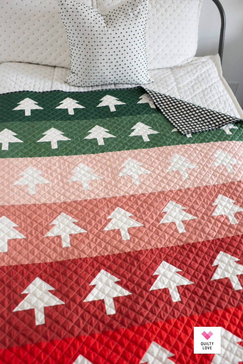 Tree Rows Quilt Pattern by Quilty Love | Modern Christmas Tree Quilt Pattern
