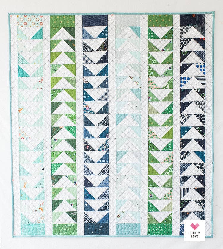 Flying Quilt Pattern by Quilty Love | Modern Flying Geese Quilt Pattern