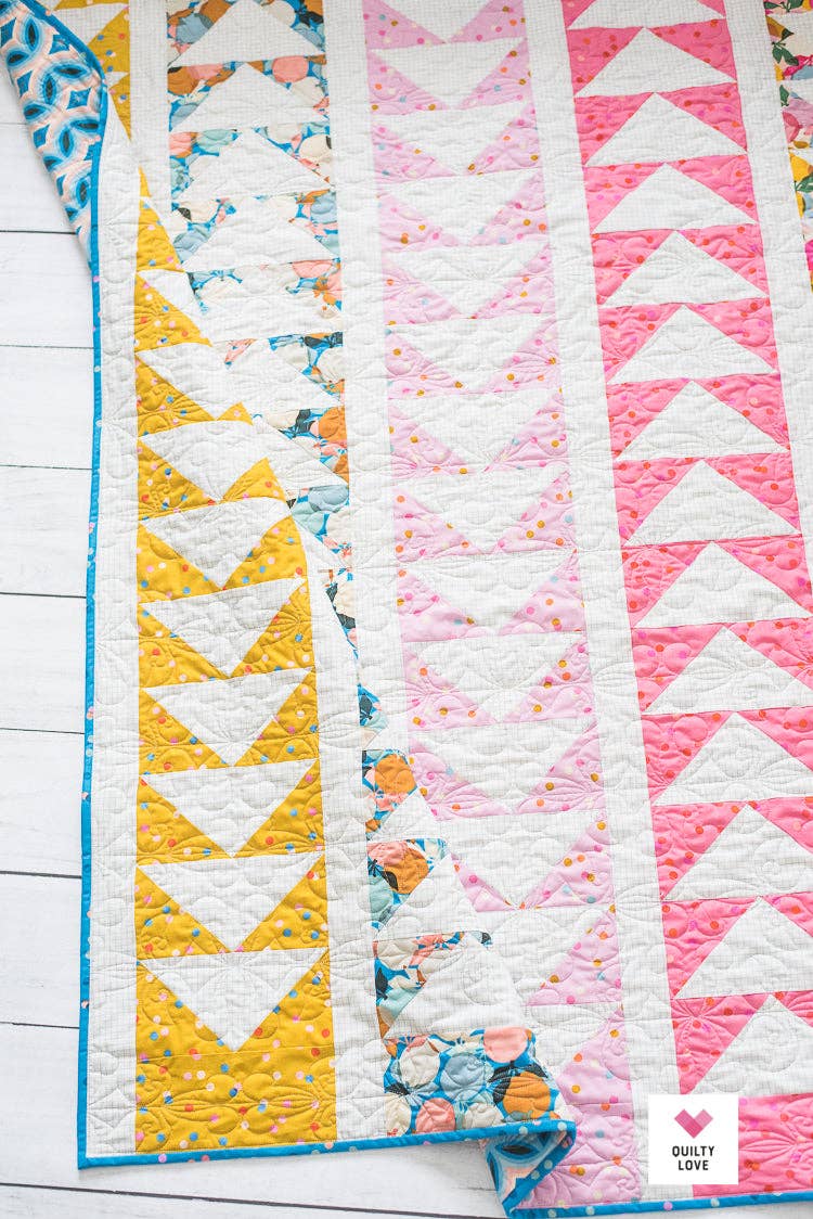 Flying Quilt Pattern by Quilty Love | Modern Flying Geese Quilt Pattern