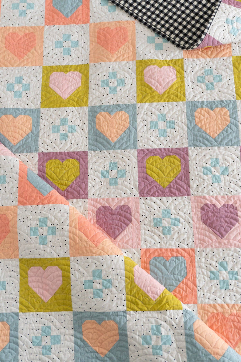 Cozy Checkered Hearts Quilt Pattern by Quilty Love | Heart Quilt & Fat Quarter Pattern