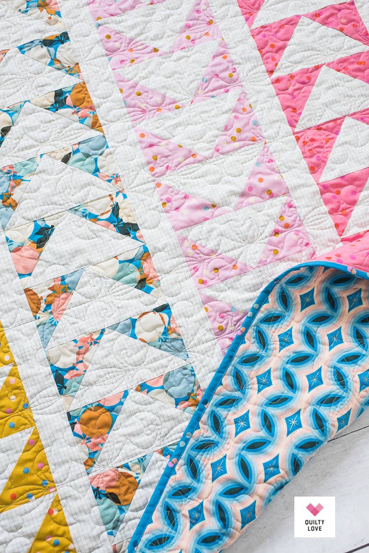 Flying Quilt Pattern by Quilty Love | Modern Flying Geese Quilt Pattern