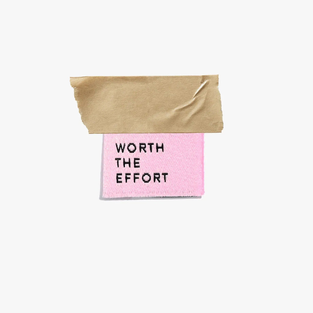 Mighty Minis Woven Label by KATM for handmade clothing and quilts.