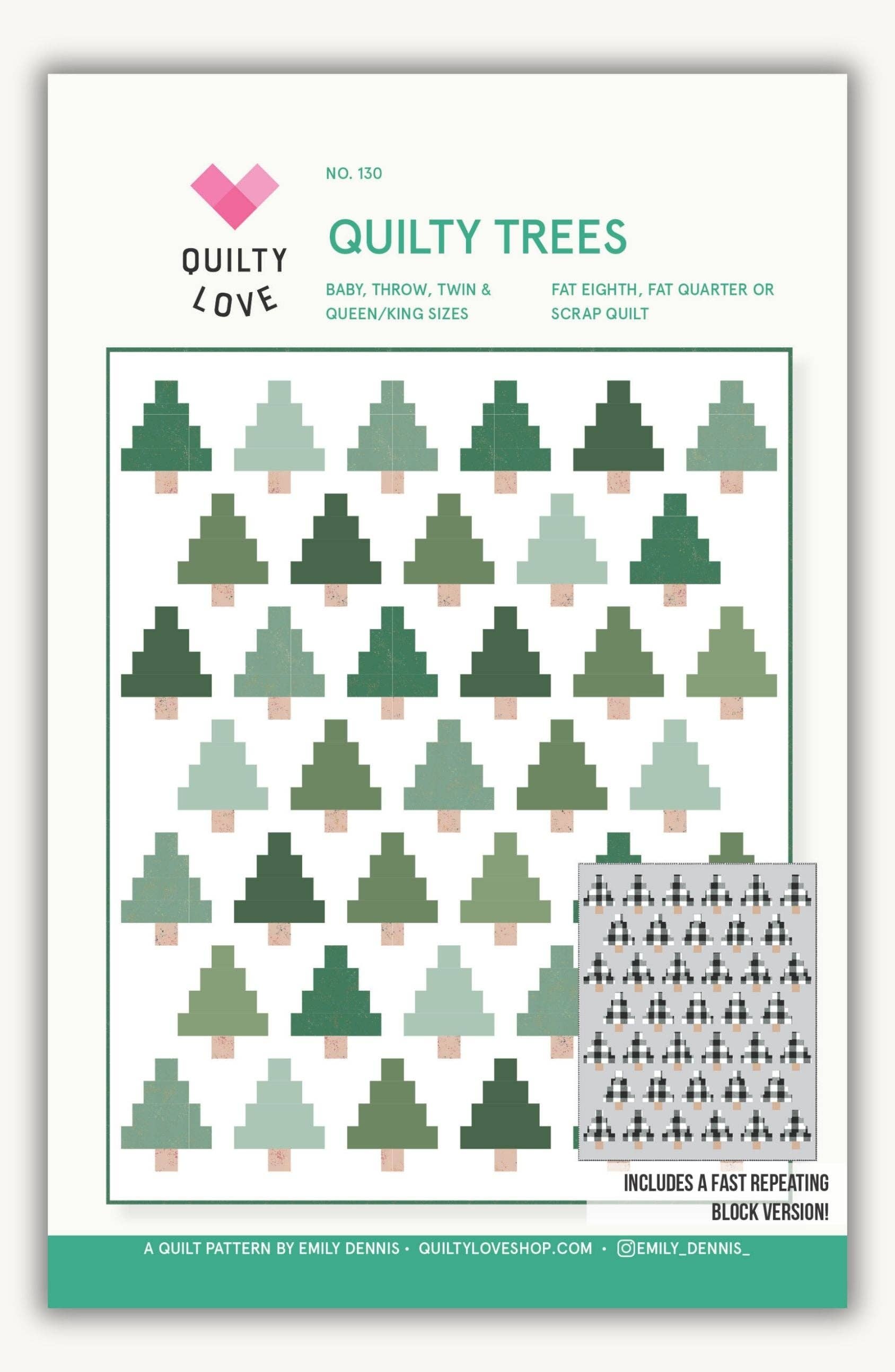 Quilty Trees Quilt Pattern by Quilty Love | Modern Tree Quilt Pattern