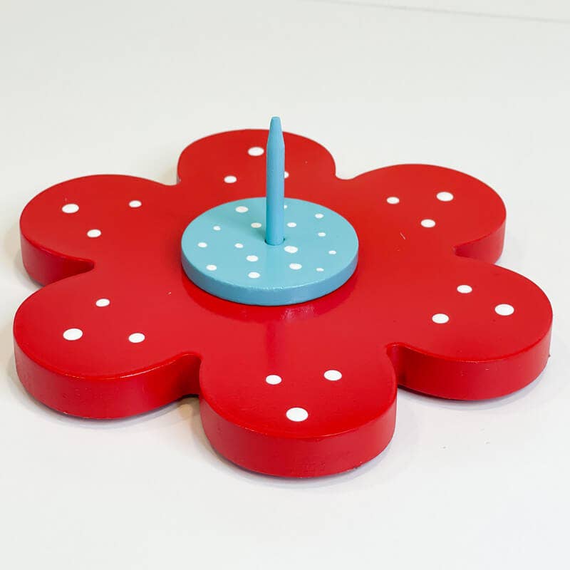 flower spindle in red by doohikey designs