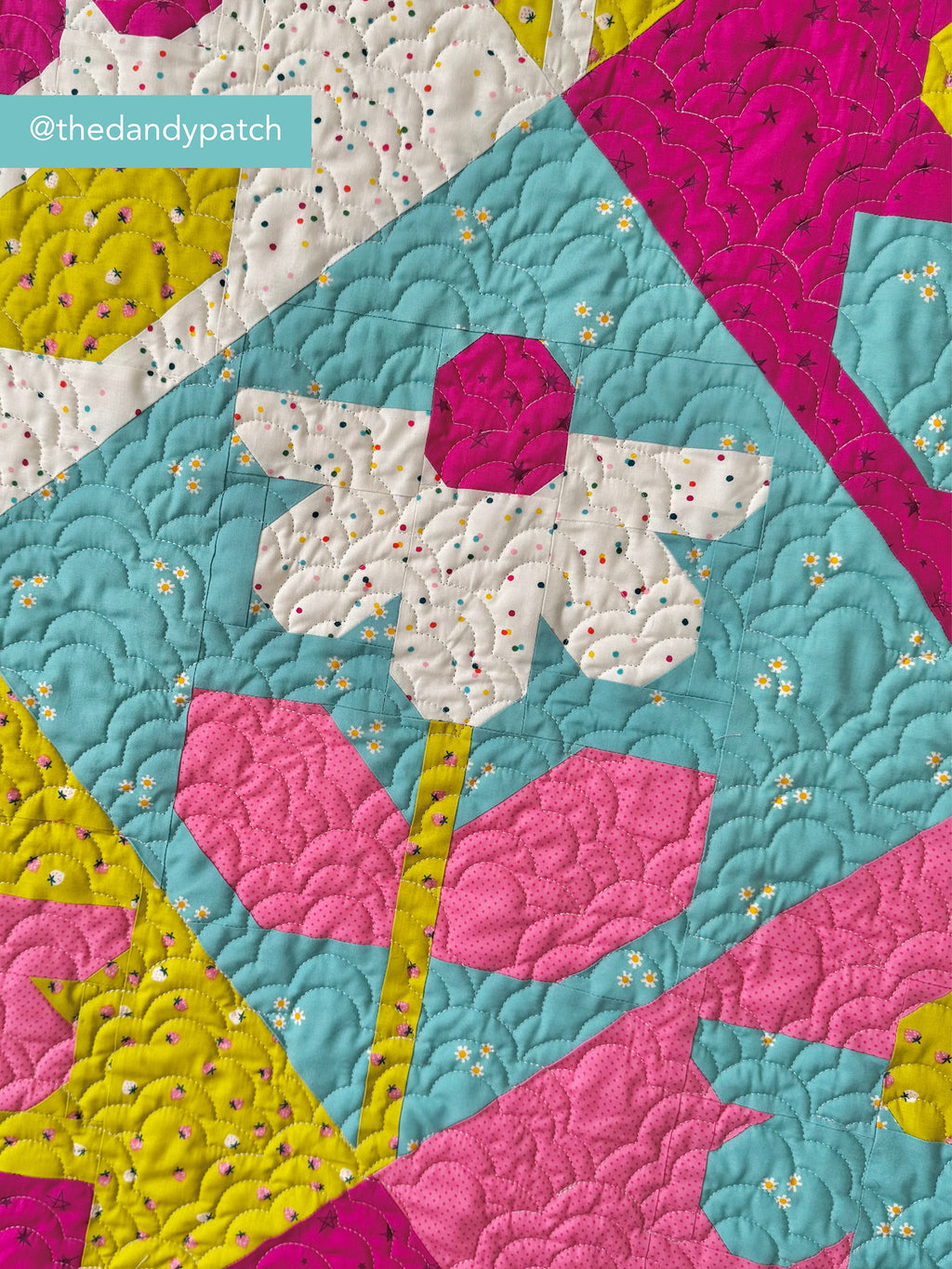 Closeup detail of a quilt from Growing Quilt Pattern by Pen + Paper Patterns 